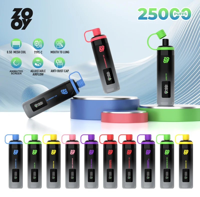 ZOOY SHISHA 25000 PUFFS | EU Warehouse Free Shipping | 25K Puff Disposable Vape with Anti-Dust Cap | DTL Electronic Cigarette | Airflow adjustable