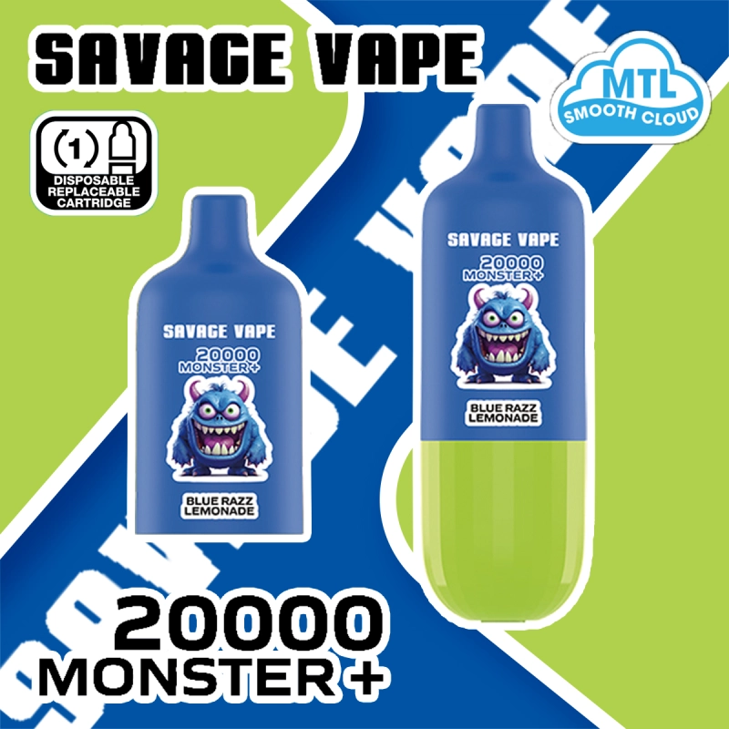 SAVAGE MONSTER + 20000 PUFFS | EU Warehouse Free Shipping | 20K Disposable Vape Pod Systems | Replaceable Cartridge E-Cigarette Pods | Airflow Adjustable
