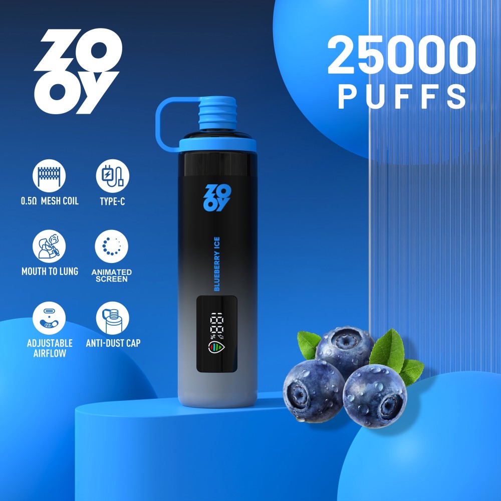 ZOOY SHISHA 25000 PUFFS | EU Warehouse Free Shipping | 25K Puff Disposable Vape with Anti-Dust Cap | DTL Electronic Cigarette | Airflow adjustable