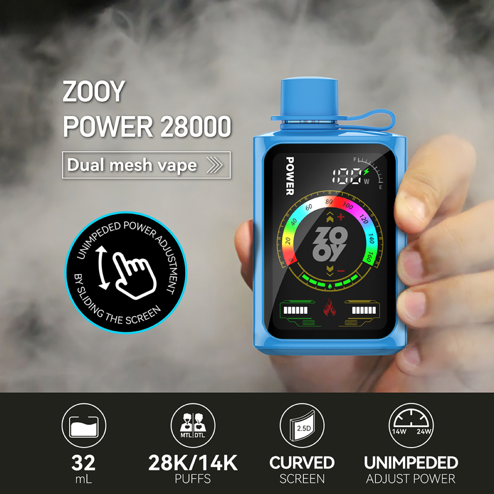 EU Warehouse Zooy Power 28000 Puffs Touch Screen Power Adjustable Pod Pen Wholesale10 Flavor Disposable I Vape