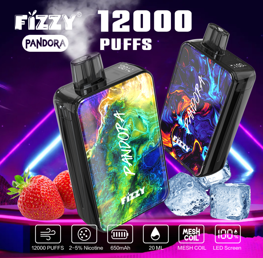 FIZZY PANDORA12000 PUFFS | EU Warehouse Free Shipping | 12K Puff Wholesale Disposable Vape | LED Screen Display E-Cigarettes Vaper Pod
