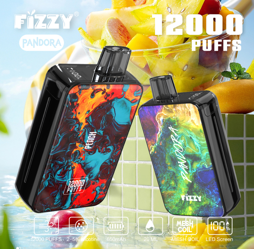 FIZZY PANDORA12000 PUFFS | EU Warehouse Free Shipping | 12K Puff Wholesale Disposable Vape | LED Screen Display E-Cigarettes Vaper Pod