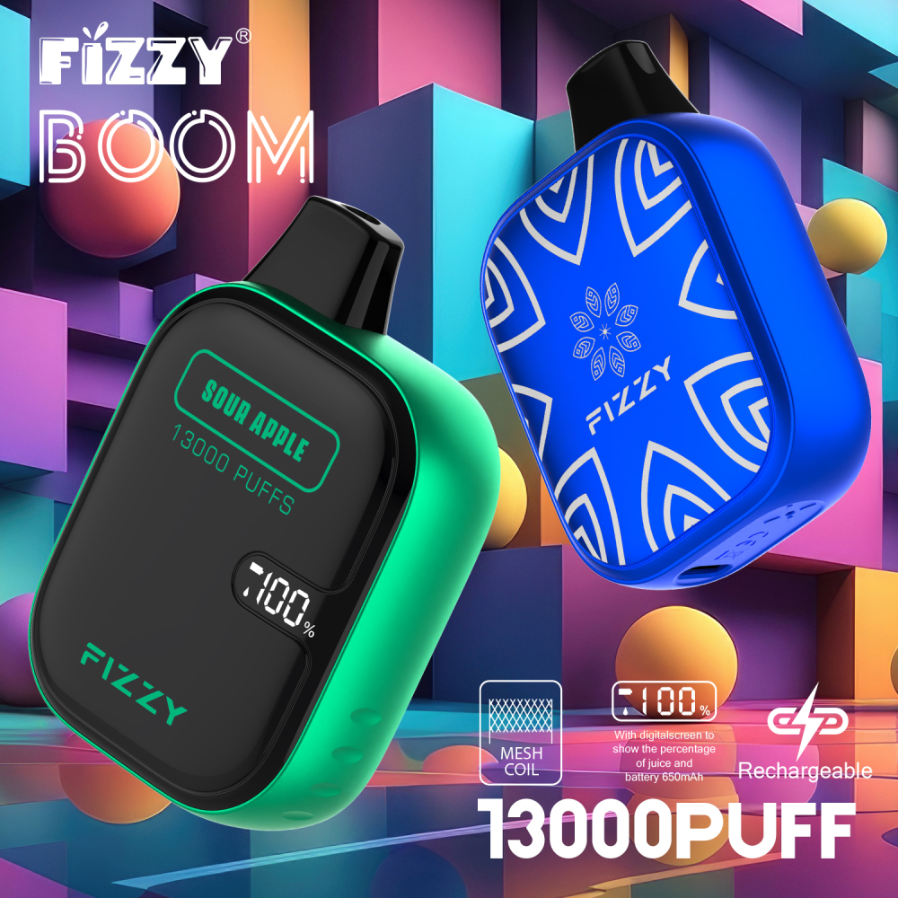 Fizzy Boom 13000 Puffs LED Screen EU Warehouse Wholesale Disposable Vape Puff 13k E Cigarettes