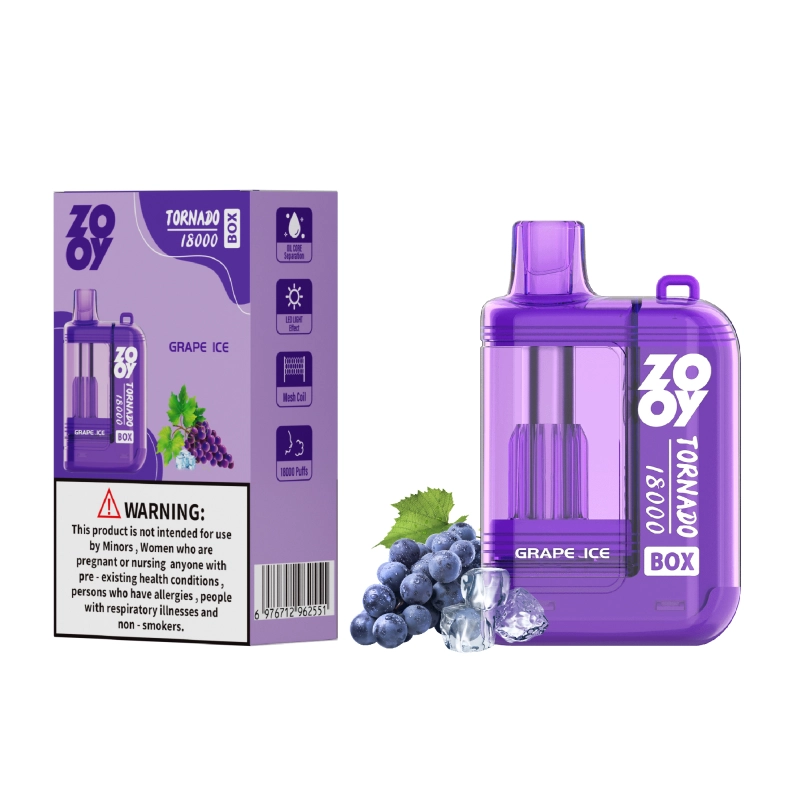 zooy tornado 18000 Puffs 18K LED light Clear tank Disposable Vape EU Warehouse Shipping