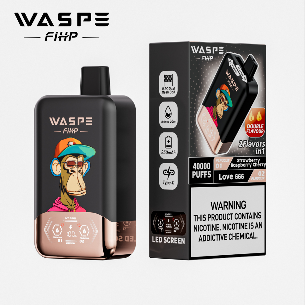 Waspe 40000 PUFFS | 40K Puff Disposable Vape | Dual Flavors Electronic Cigarette | 2 in 1 Vaper Pod | 850mah Fast Charging Vaporizer