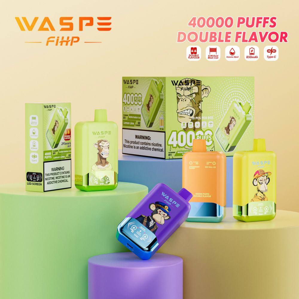 Waspe 40000 PUFFS | 40K Puff Disposable Vape | Dual Flavors Electronic Cigarette | 2 in 1 Vaper Pod | 850mah Fast Charging Vaporizer