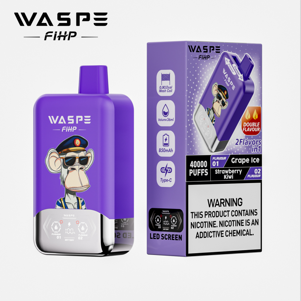 Waspe 40000 PUFFS | 40K Puff Disposable Vape | Dual Flavors Electronic Cigarette | 2 in 1 Vaper Pod | 850mah Fast Charging Vaporizer