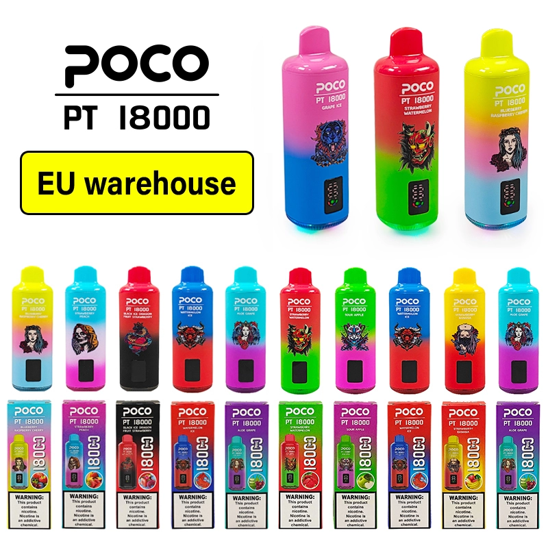 POCO PT18000 PUFFS | EU Warehouse Free Shipping | RGB Light Disposable Vape | Wholesale E-Cigarette Pod | Minimum Order Quantity 100pcs