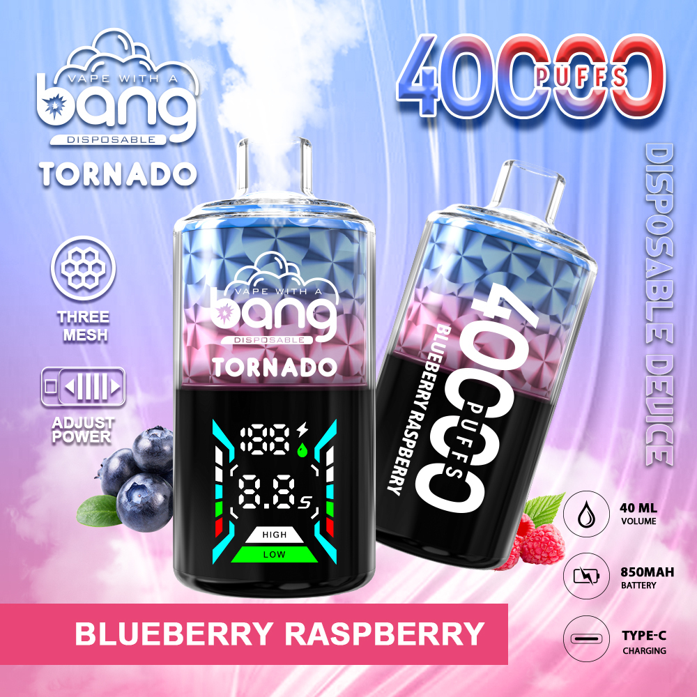 Bang Tornado 40000 Puffs Smart Screen Puff 40K DTL Hookah Shisha Wholesale Disposable Vape E Cigarettes Three Mesh Adjust Power