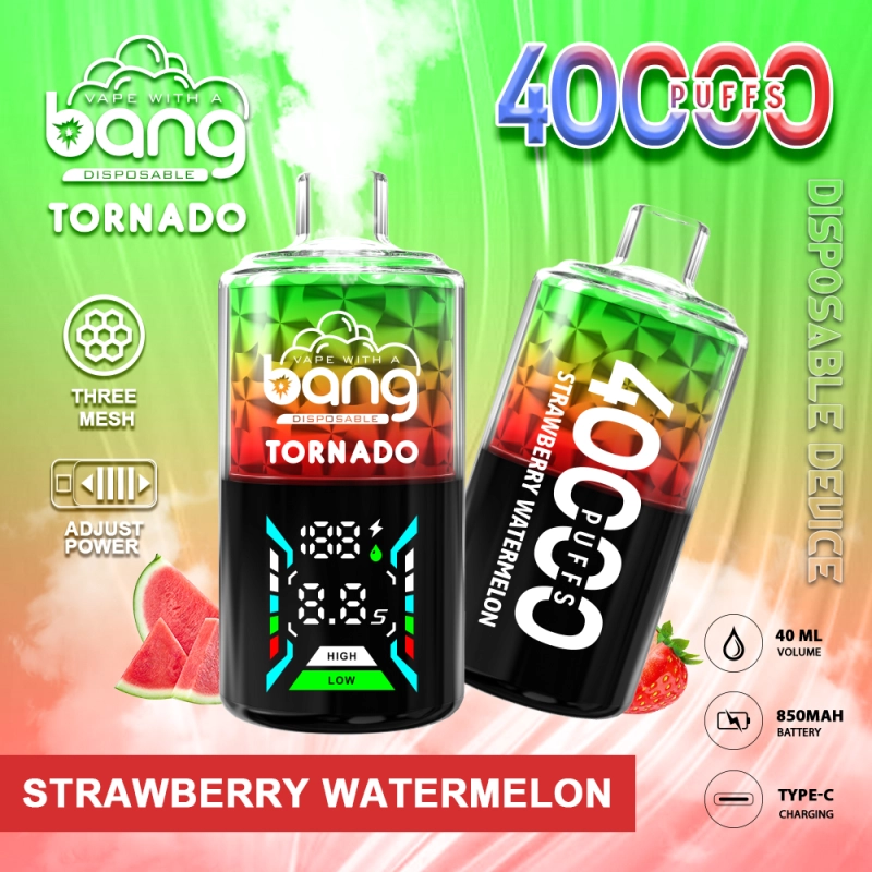 Bang Tornado 40000 Puffs Smart Screen Puff 40K DTL Hookah Shisha Wholesale Disposable Vape E Cigarettes Three Mesh Adjust Power