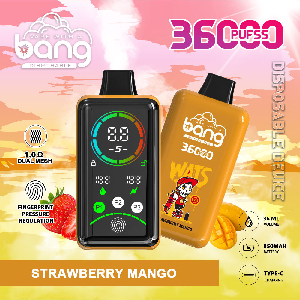 Bang 36000 Puffs Smart Full Screen FingerPrint Wholesale Disposable Vape Puff 36k Prefilled Pod