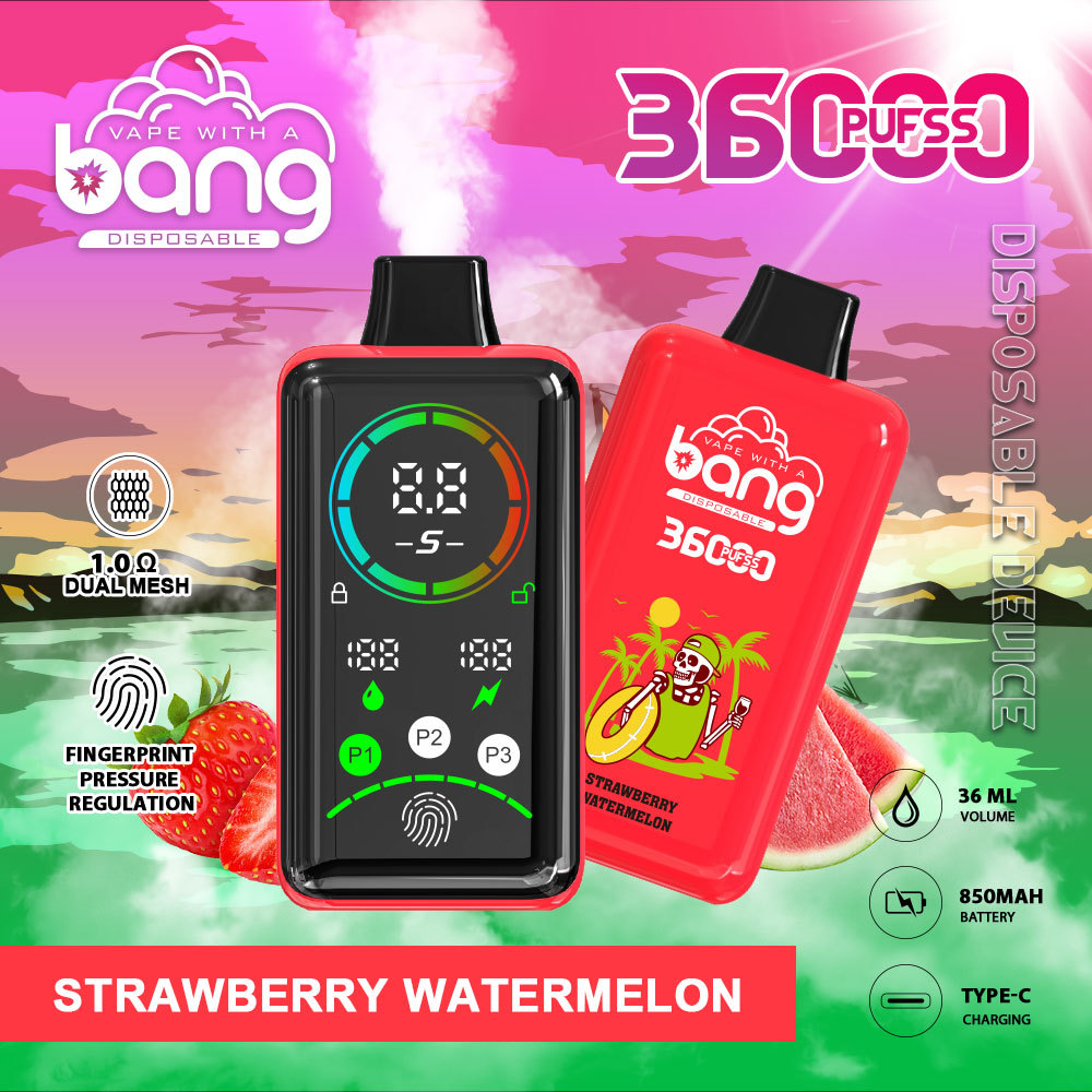 Bang 36000 Puffs Smart Full Screen FingerPrint Wholesale Disposable Vape Puff 36k Prefilled Pod