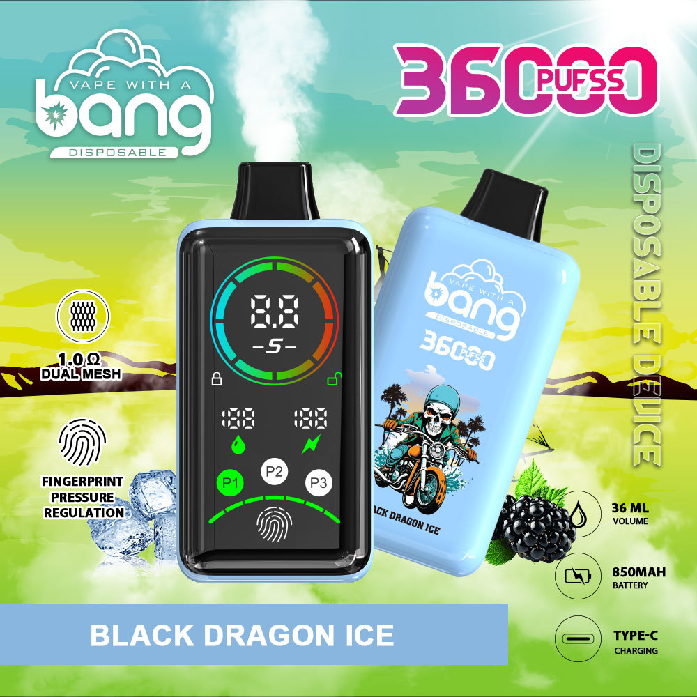 Bang 36000 Puffs Smart Full Screen FingerPrint Wholesale Disposable Vape Puff 36k Prefilled Pod