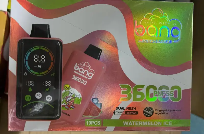 Bang 36000 Puffs Smart Full Screen FingerPrint Wholesale Disposable Vape Puff 36k Prefilled Pod