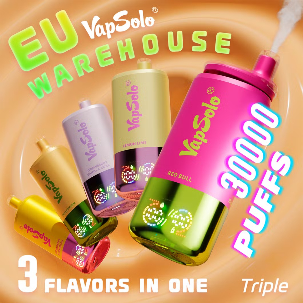 Vapsolo Triple Flavors 3 in 1 Digital Screen  Disposable Vape 30000 Puffs Whoelsale  E cigarette Puff 30k Vaper