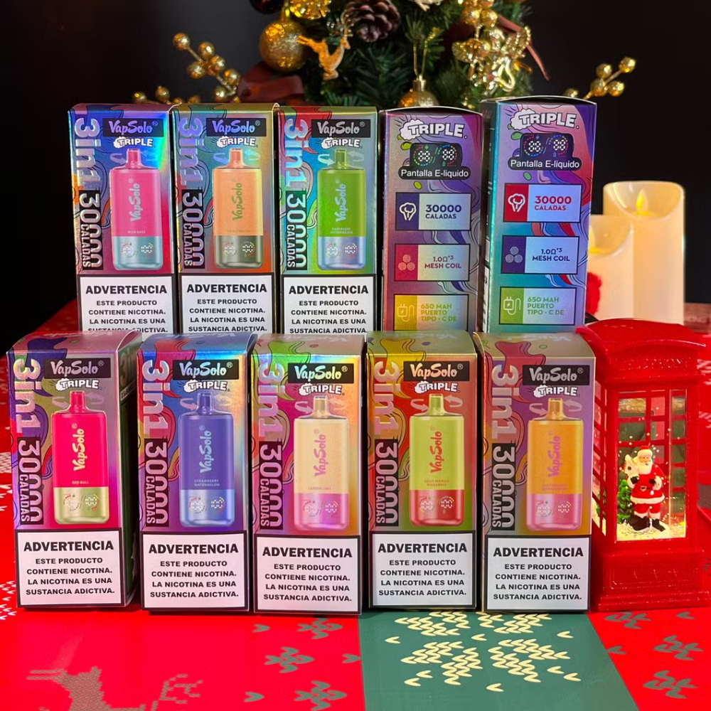 Vapsolo Triple Flavors 3 in 1 Digital Screen  Disposable Vape 30000 Puffs Whoelsale  E cigarette Puff 30k Vaper