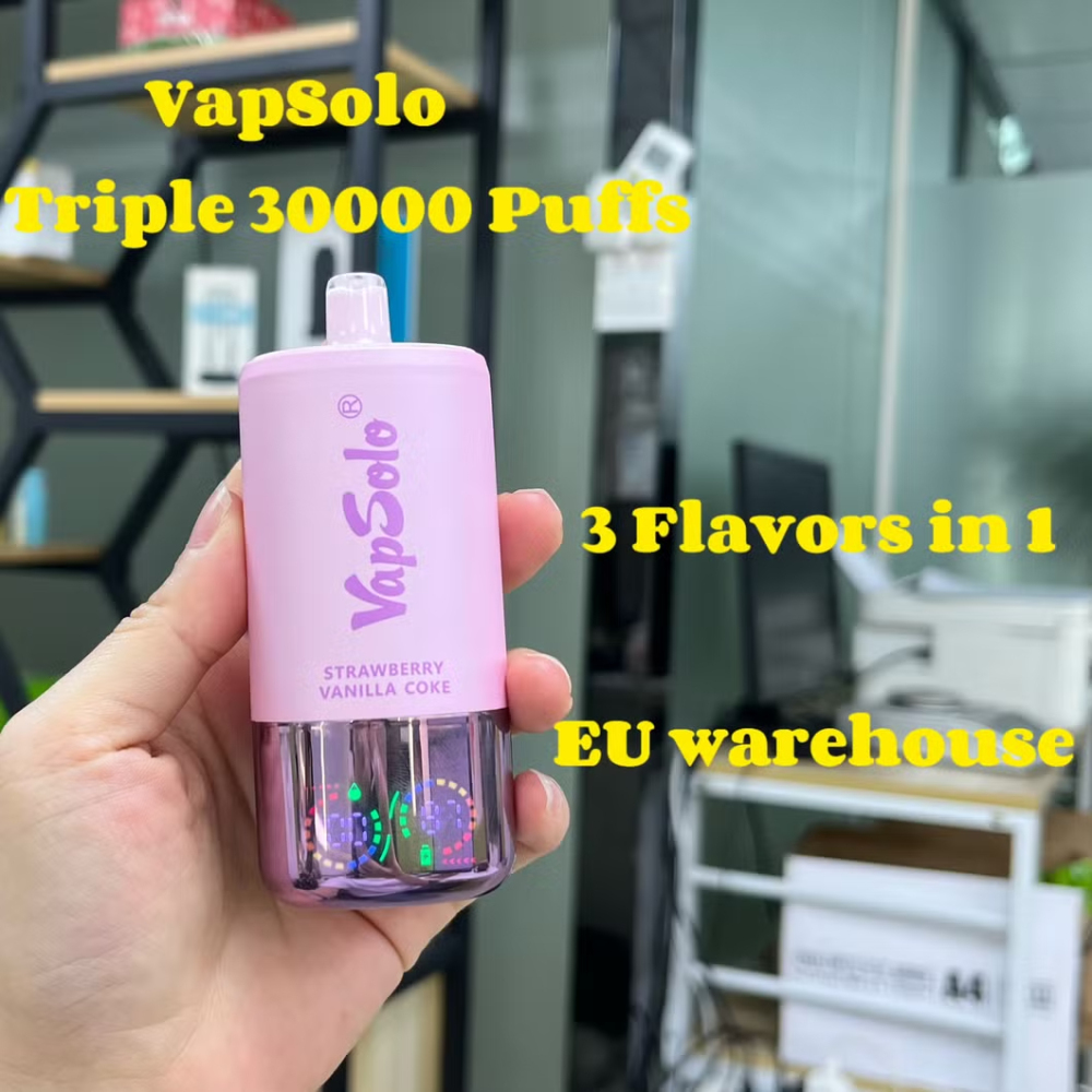 Vapsolo Triple Flavors 3 in 1 Digital Screen  Disposable Vape 30000 Puffs Whoelsale  E cigarette Puff 30k Vaper