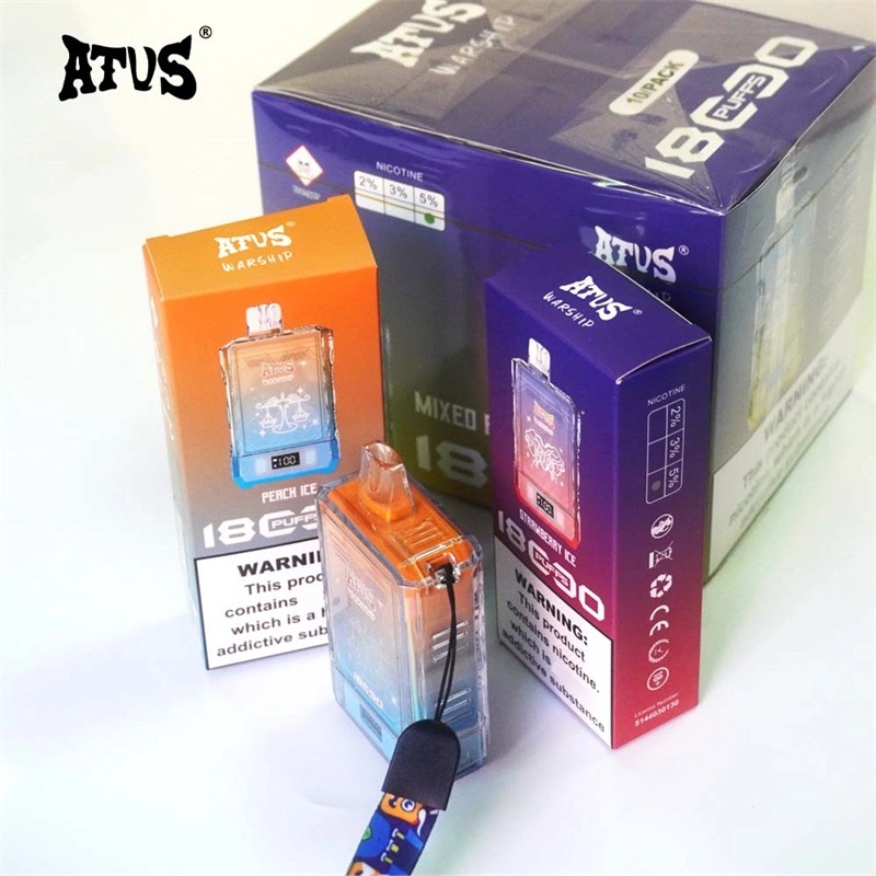 ATVS Warship 18000 Puffs Smart Screen Wholesale 2024 Best Disposable Vape | Pod Kit Puff 18k Adjustable Airflow E Cigarette