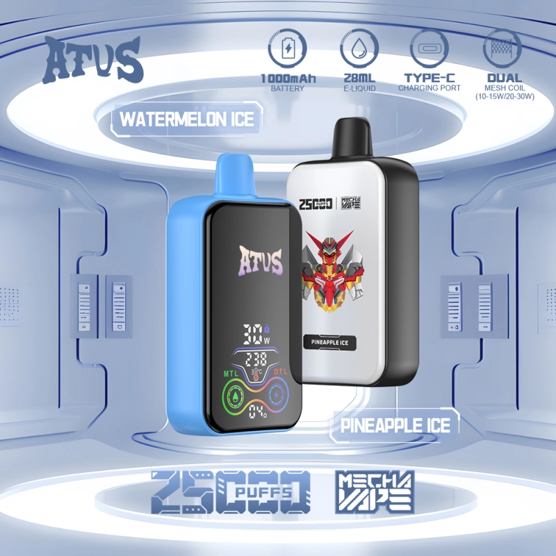 ATVS Warship 25000 Puffs Smart Full Screen Wholesale Online Disposable Vape Electronic Cigarette Puff 25k Adjustable Airflow Pod Kit