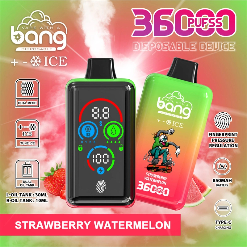 Bang 36000 Puffs Vape Smart Vaper Fingerprint Unlock Big Cloud E Cigarette ICE adjustable Puff 36k Wholesale Disposable Vape