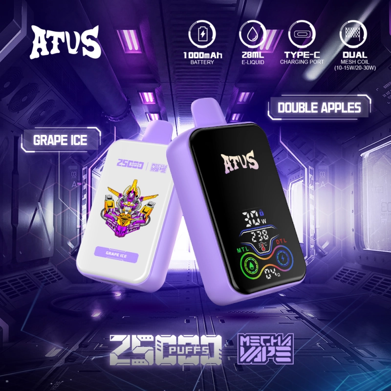 ATVS Warship 25000 Puffs Smart Full Screen Wholesale Online Disposable Vape Electronic Cigarette Puff 25k Adjustable Airflow Pod Kit