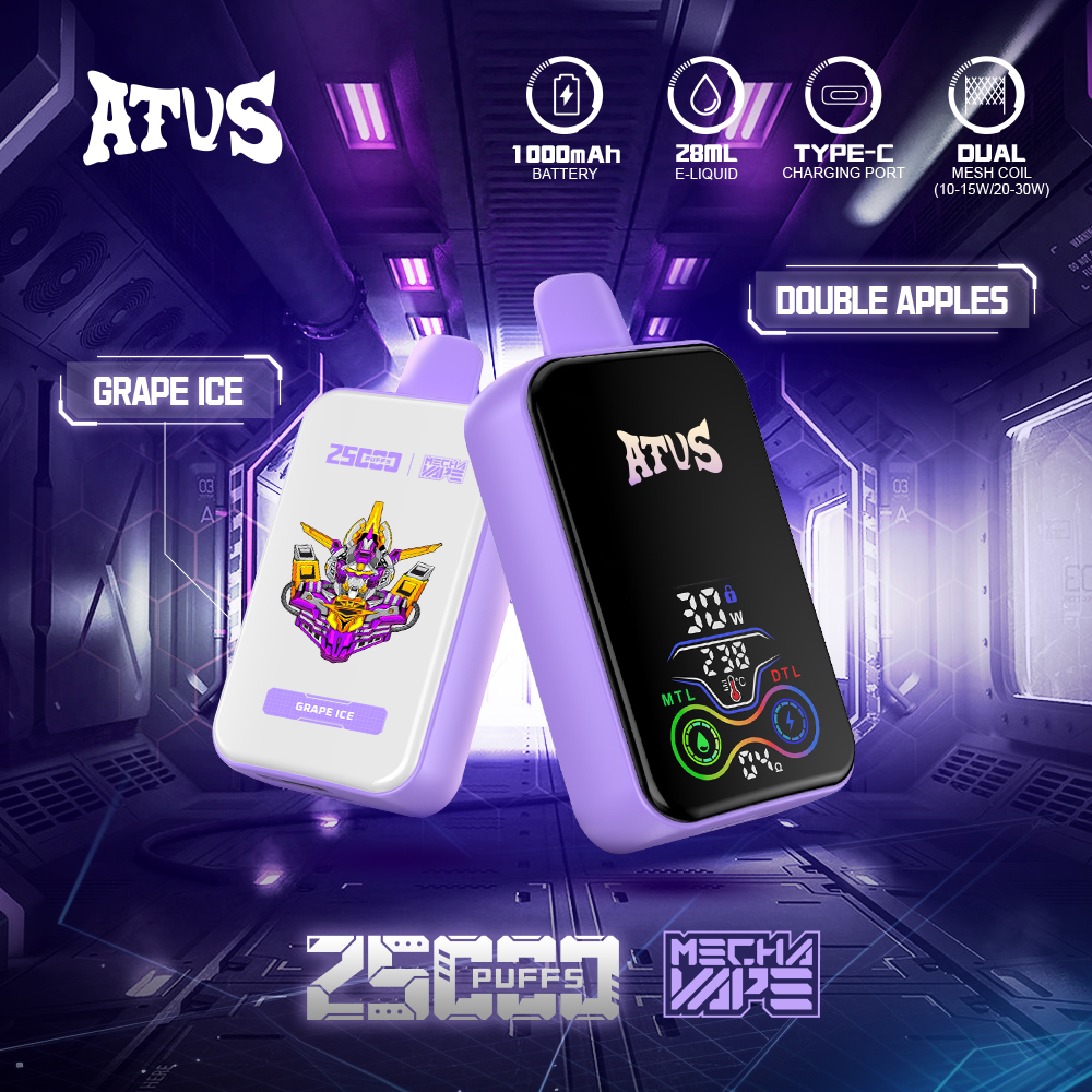 ATVS Warship 25000 Puffs Smart Full Screen Wholesale Online Disposable Vape Electronic Cigarette Puff 25k Adjustable Airflow Pod Kit