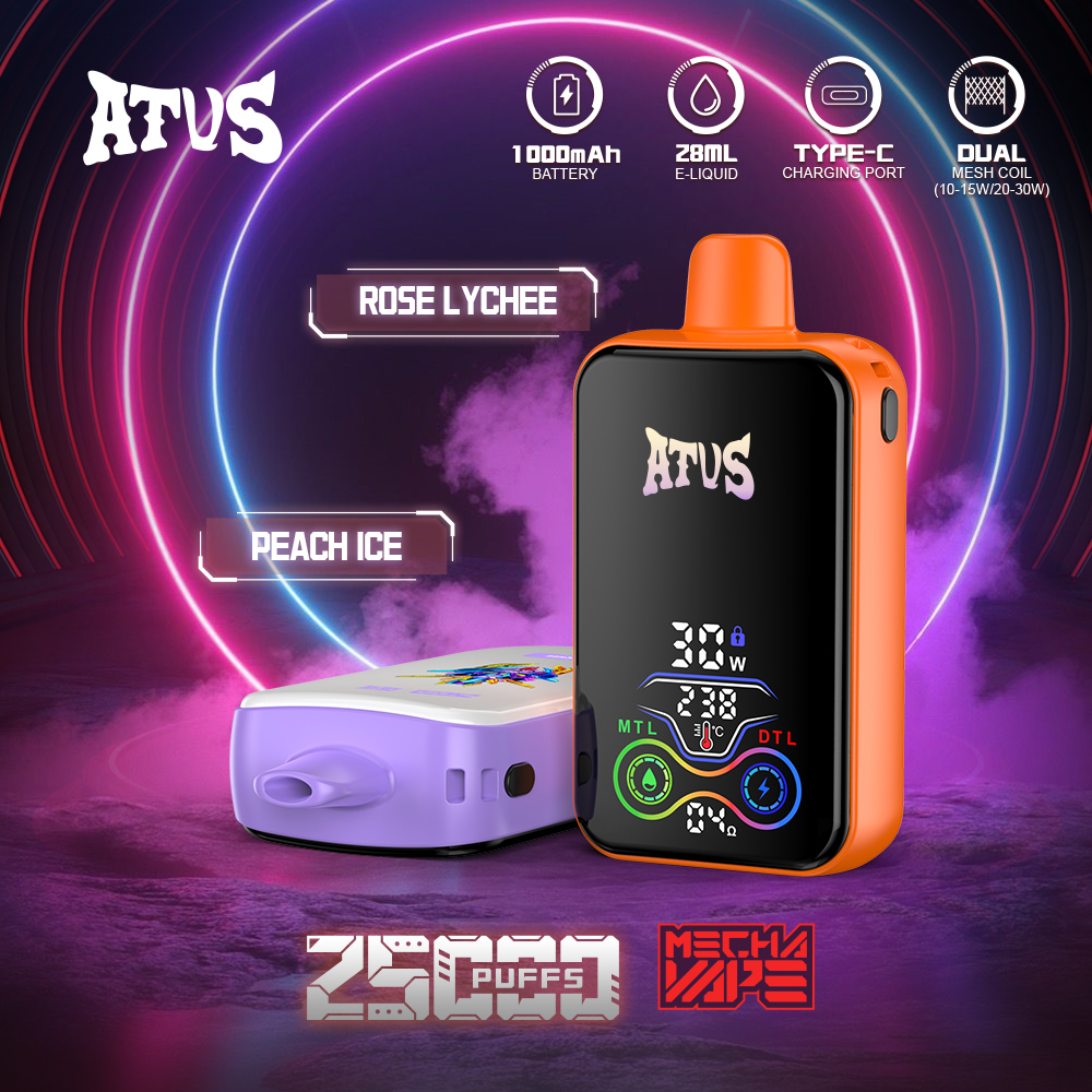 ATVS Warship 25000 Puffs Smart Full Screen Wholesale Online Disposable Vape Electronic Cigarette Puff 25k Adjustable Airflow Pod Kit