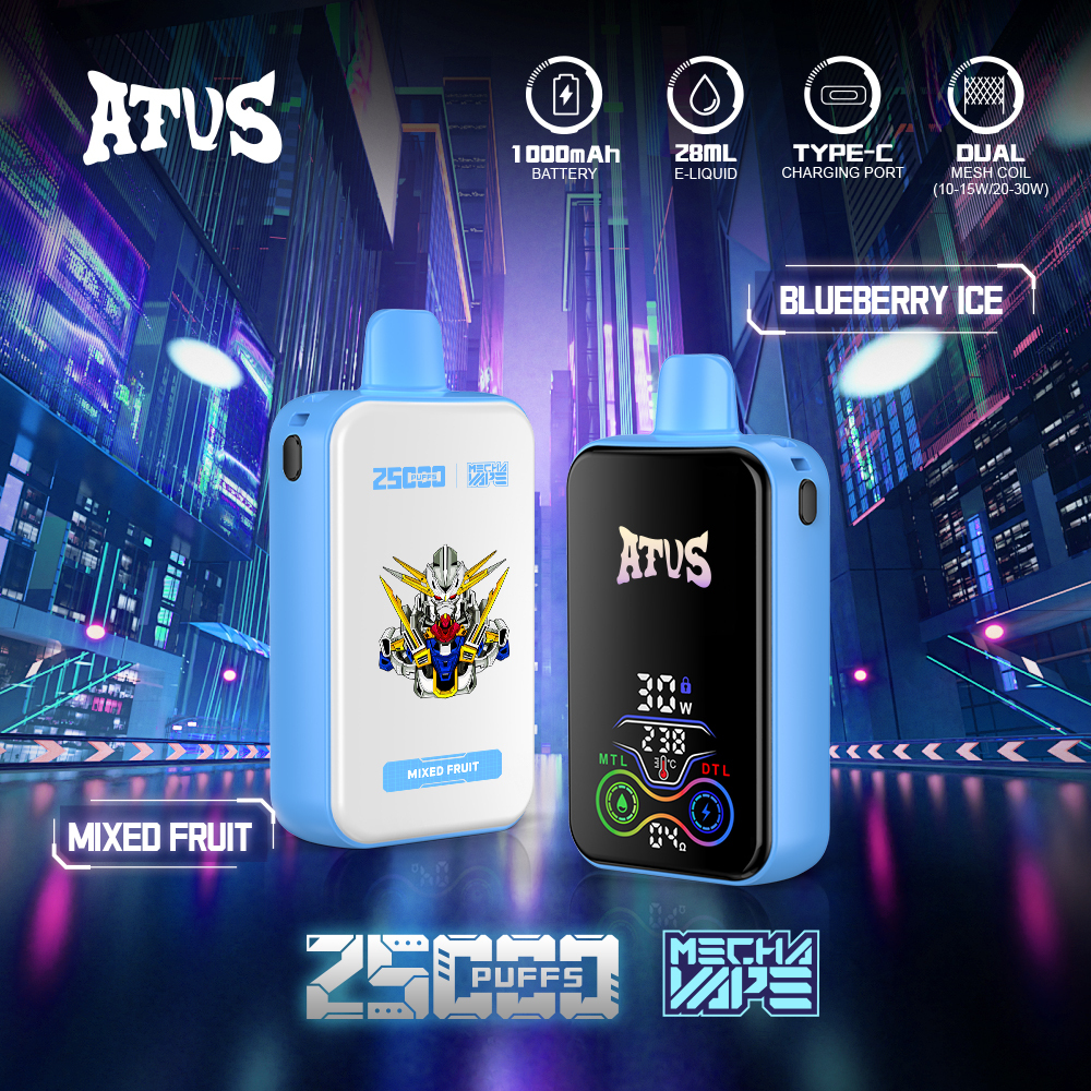 ATVS Warship 25000 Puffs Smart Full Screen Wholesale Online Disposable Vape Electronic Cigarette Puff 25k Adjustable Airflow Pod Kit