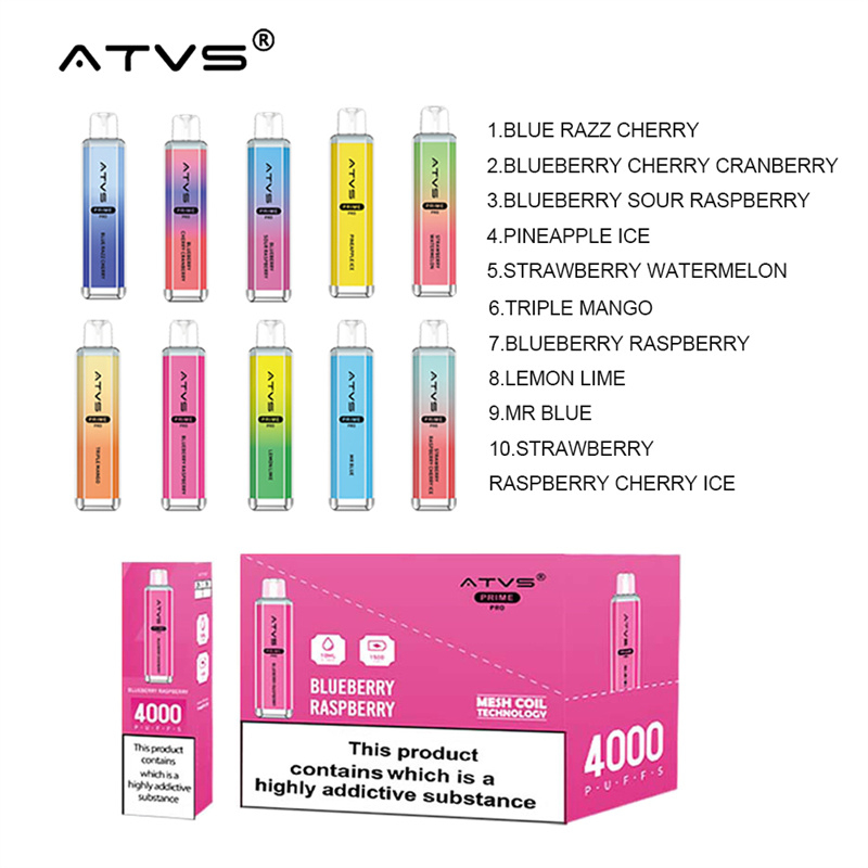 ATVS Prime Pro 4000 Puffs Disposable Vape Pod Kit Puff 4k Crystal Pod Kit Wholesale E Ciagerette Vaper