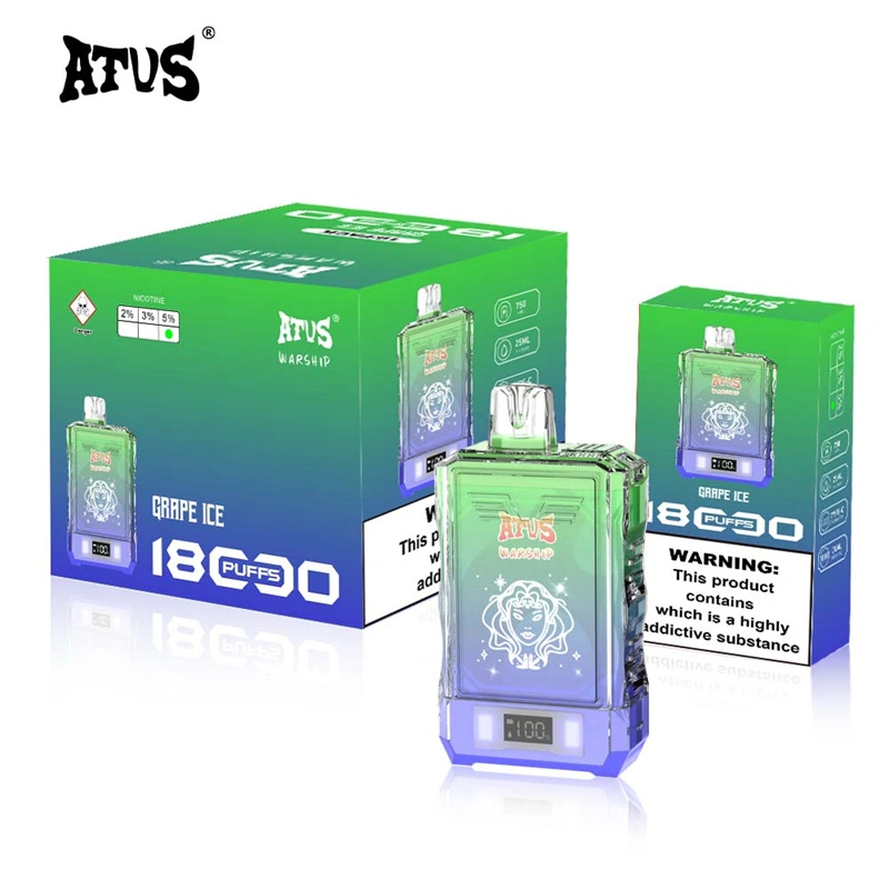 ATVS Warship 18000 Puffs Smart Screen Wholesale 2024 Best Disposable Vape | Pod Kit Puff 18k Adjustable Airflow E Cigarette