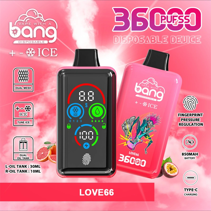 Bang 36000 Puffs Vape Smart Vaper Fingerprint Unlock Big Cloud E Cigarette ICE adjustable Puff 36k Wholesale Disposable Vape