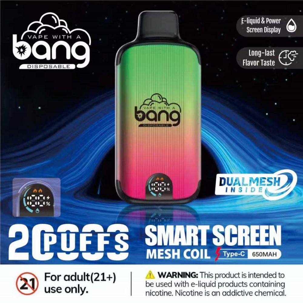 Bang 20000 Puffs Smart Screen Disposable Electronic Cigarettes Online Cheap Vape Puff 20k Prefilled Pod