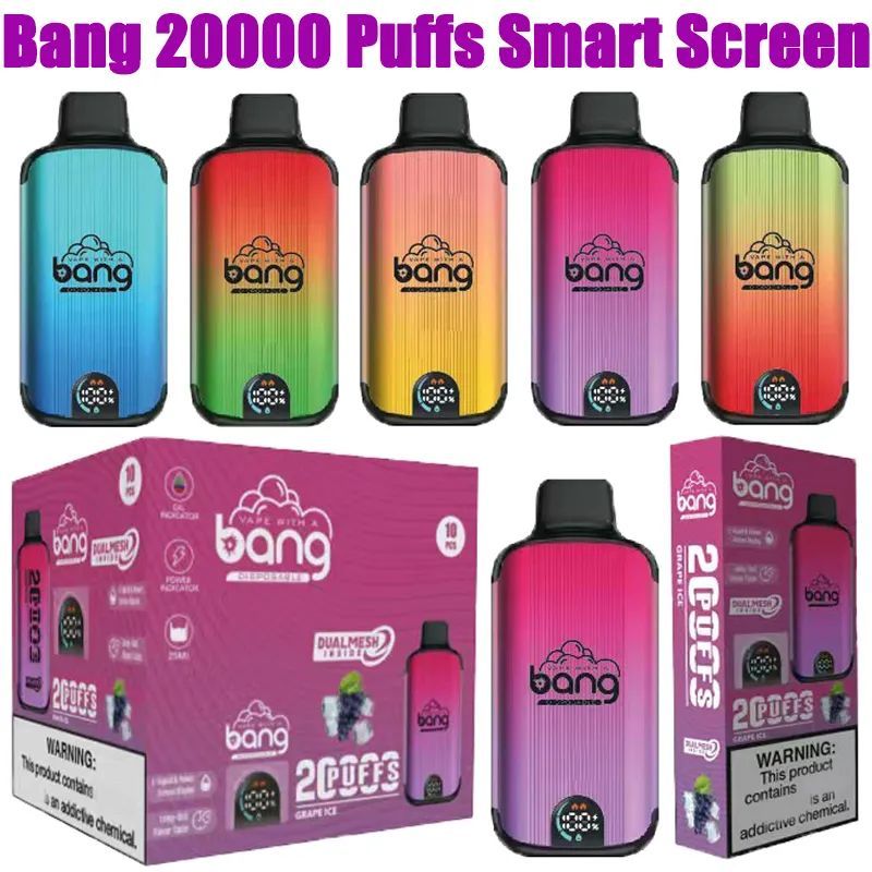 Bang 20000 Puffs Smart Screen Disposable Electronic Cigarettes Online Cheap Vape Puff 20k Prefilled Pod