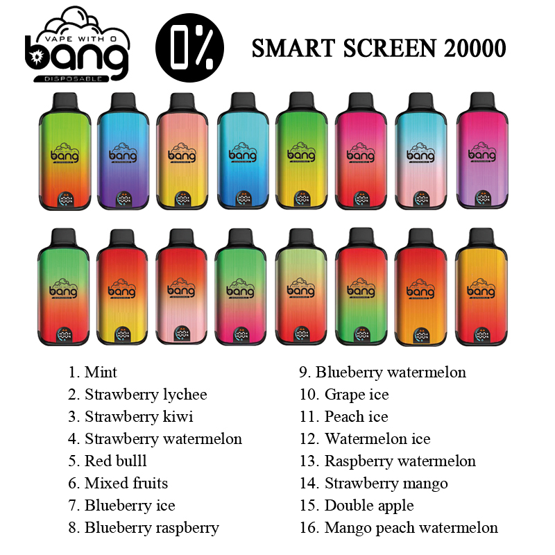 Bang 20000 Puffs Smart Screen Disposable Electronic Cigarettes Online Cheap Vape Puff 20k Prefilled Pod