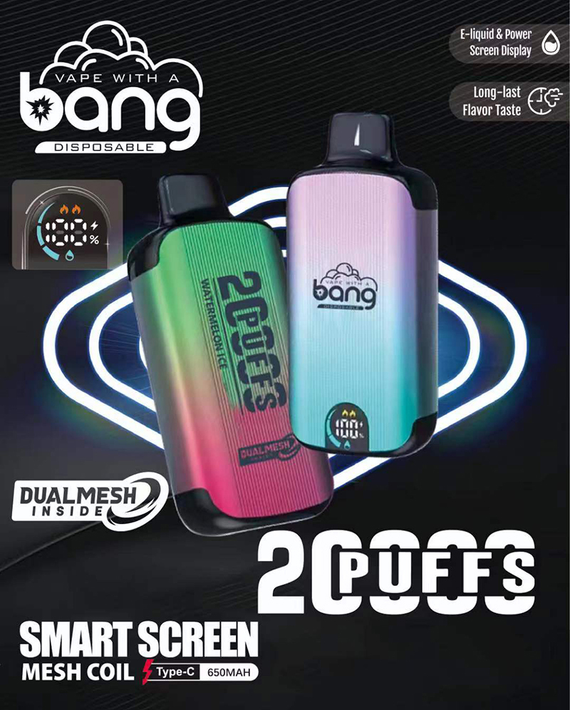 Bang 20000 Puffs Smart Screen Disposable Electronic Cigarettes Online Cheap Vape Puff 20k Prefilled Pod