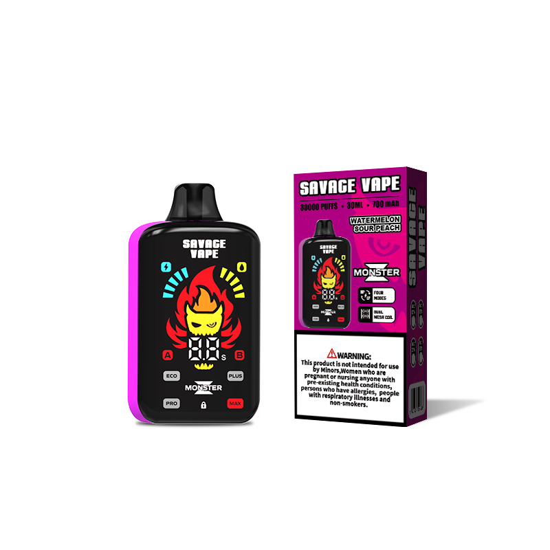 SAVAGE Monster Z 30000 PUFFS | EU Warehouse Free Shipping | 30K Puff Disposable Vape | 4 Modles Adjustable E Cigarette | Full Display Screen | Dual Mesh Coil | 700mah Rechargeable Battery