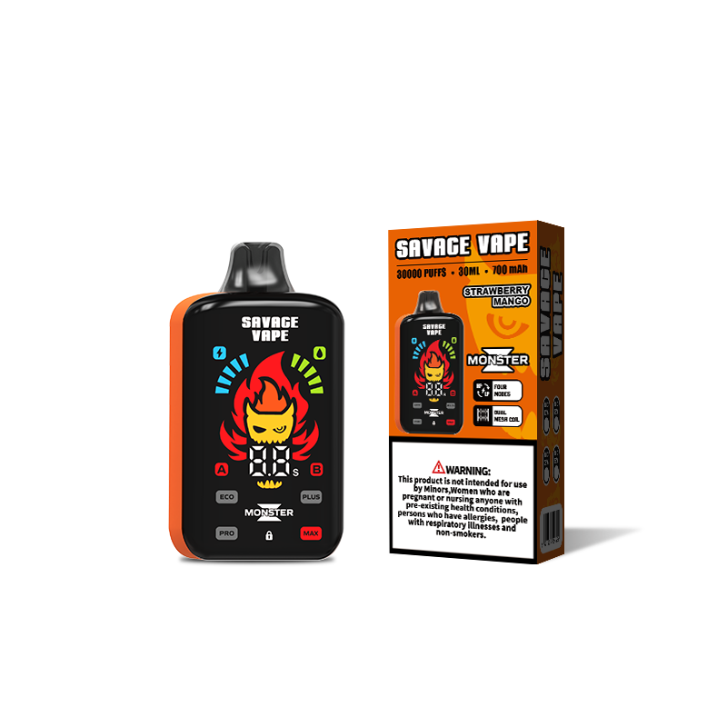 SAVAGE Monster Z 30000 PUFFS | EU Warehouse Free Shipping | 30K Puff Disposable Vape | 4 Modles Adjustable E Cigarette | Full Display Screen | Dual Mesh Coil | 700mah Rechargeable Battery