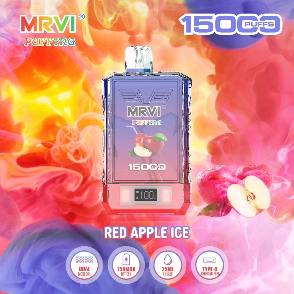 Power Screen Display MRVI PUFFING 15000 Puffs Disposable Vape With Lanyard