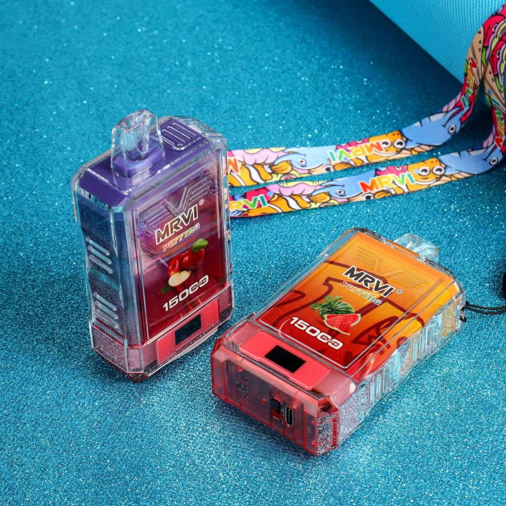 Power Screen Display MRVI PUFFING 15000 Puffs Disposable Vape With Lanyard