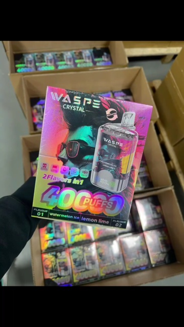 Waspe Crystal 40000 PUFFS | 40K Puff Disposable Vape | Dual Flavors Electronic Cigarette | 2 in 1 Vaper Pod | 650mah Fast Charging Vaporizer