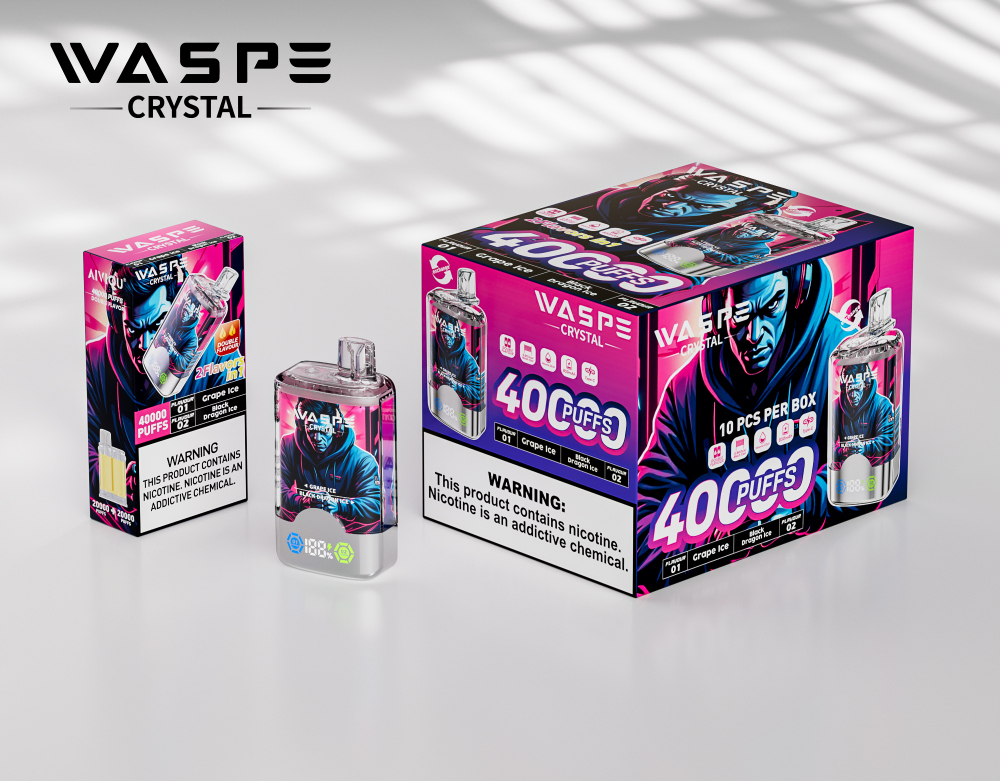 Waspe Crystal 40000 PUFFS | 40K Puff Disposable Vape | Dual Flavors Electronic Cigarette | 2 in 1 Vaper Pod | 650mah Fast Charging Vaporizer