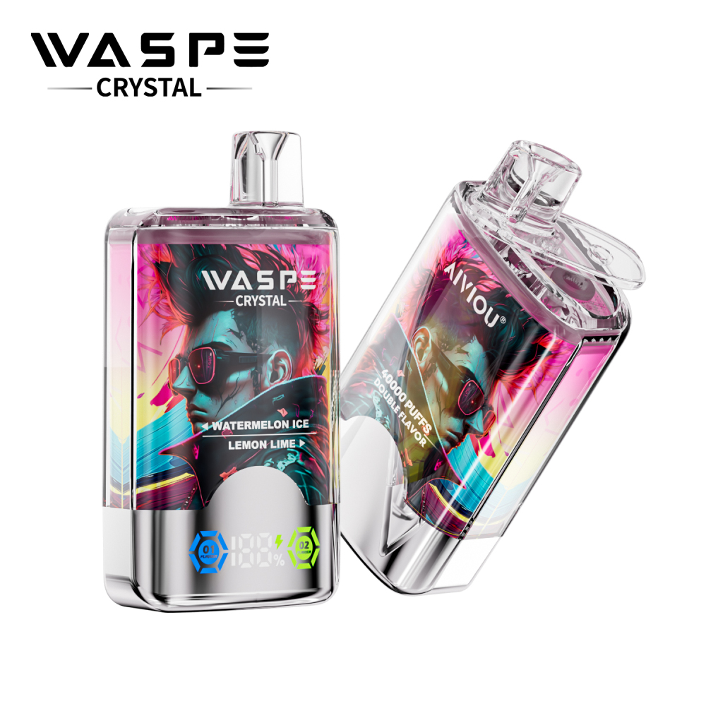Waspe Crystal 40000 PUFFS | 40K Puff Disposable Vape | Dual Flavors Electronic Cigarette | 2 in 1 Vaper Pod | 650mah Fast Charging Vaporizer