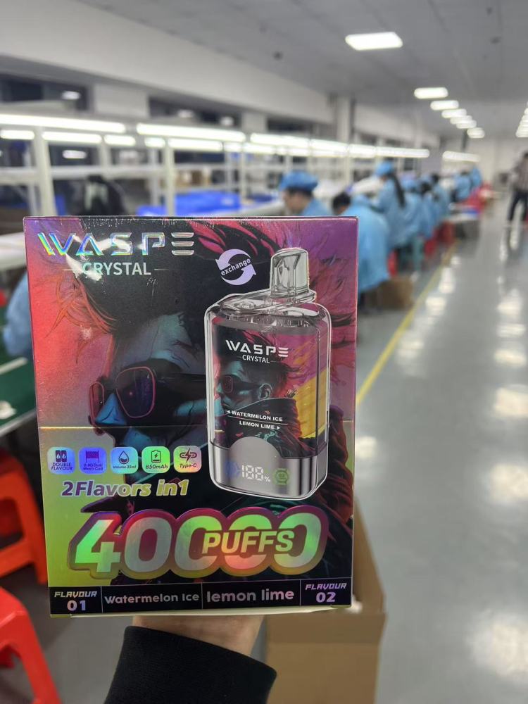 Waspe Crystal 40000 PUFFS | 40K Puff Disposable Vape | Dual Flavors Electronic Cigarette | 2 in 1 Vaper Pod | 650mah Fast Charging Vaporizer