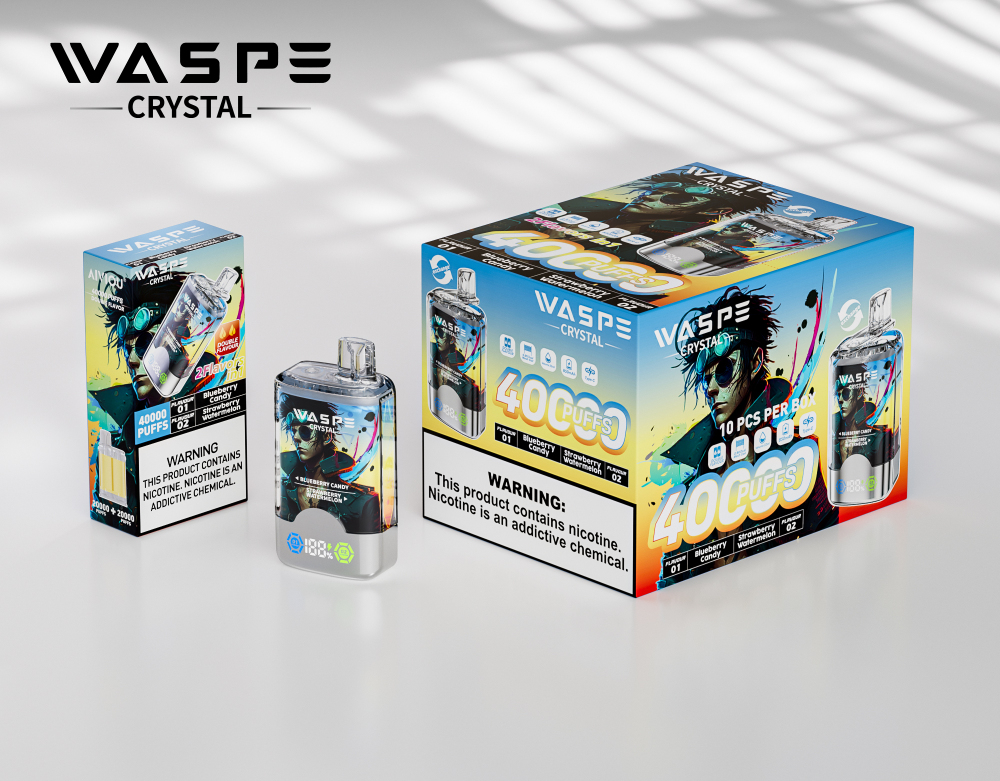 Waspe Crystal 40000 PUFFS | 40K Puff Disposable Vape | Dual Flavors Electronic Cigarette | 2 in 1 Vaper Pod | 650mah Fast Charging Vaporizer