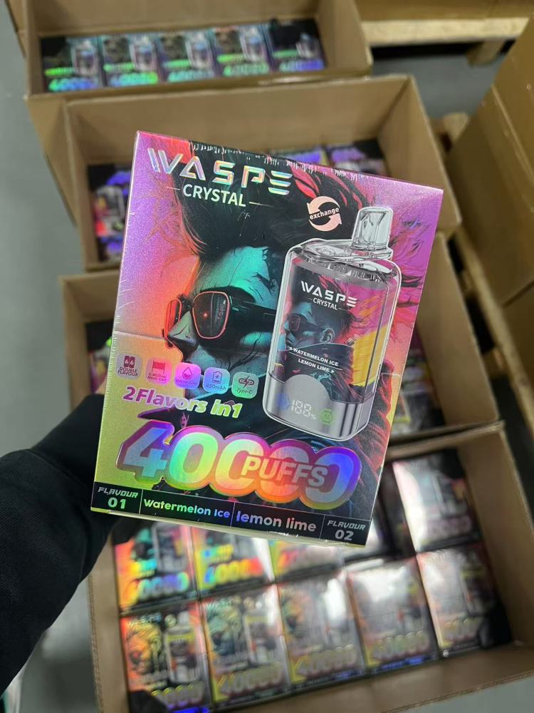 Waspe Crystal 40000 PUFFS | 40K Puff Disposable Vape | Dual Flavors Electronic Cigarette | 2 in 1 Vaper Pod | 650mah Fast Charging Vaporizer