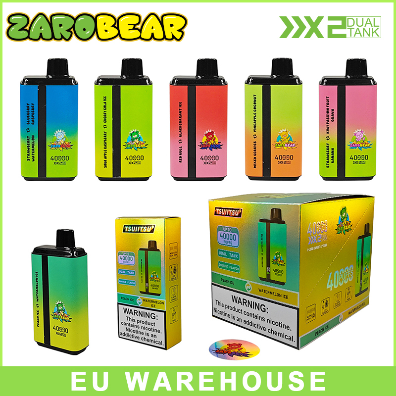 ZAROBEAR TWINS 40000 PUFFS E Cigarette | EU Warehouse Free Shipping 2-5 Days Delivery | Smart Screen Screen | 2 in1 Dual Flavors Wholesale Disposable Vape