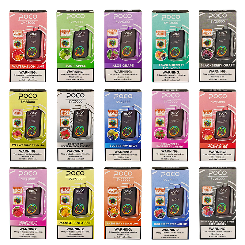 POCO SV25000 PUFFS | EU Warehouse Free Shipping | Digital Screen Disposable Vape | Wholesale E-Cigarette Pod | Minimum Order Quantity 100pcs