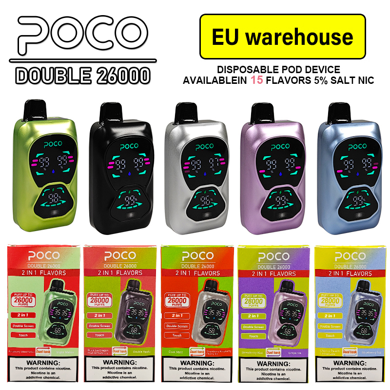 POCO 26000 PUFFS | EU Warehouse Free Shipping | 3-7 Days Delivery | Disposable Dual Flavor Vape | Wholesale E-Cigarette Pod | Minimum Order Quantity 100pcs