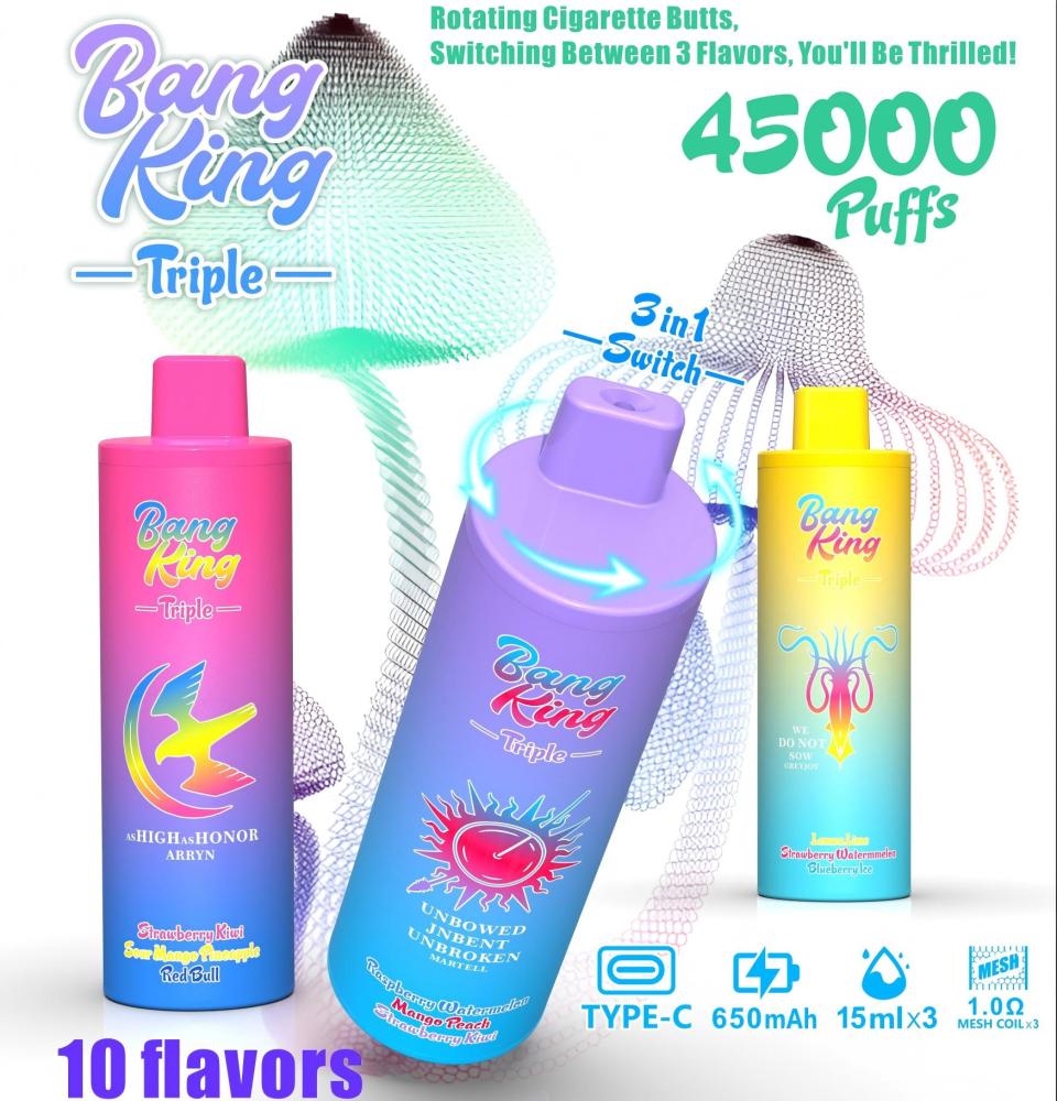 BANG KING 45000 PUFFS | 45000 Puffs Disposable Vape | Triple Flavors Electronic Cigarette | 3 in 1 Triple Vaper