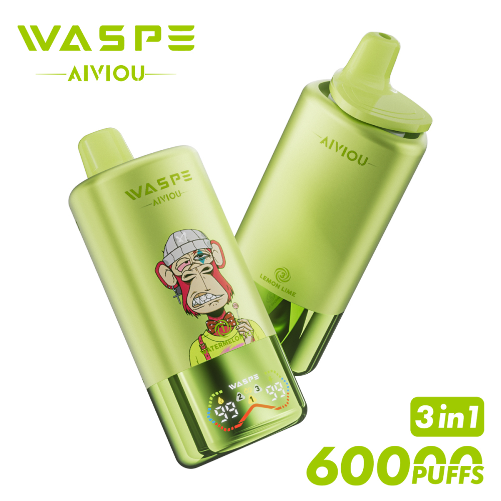 Waspe 60000 PUFFS | 60K Puff Disposable Vape | Triple Flavors Electronic Cigarette | 3 in 1 Vaper Pod | 850mah Fast Charging Vaporizer | EU Wareouse Shipping